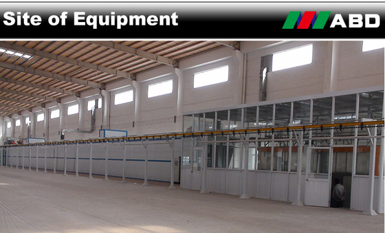 CE Fast Color Change Booth Powder Coating Production Line With Powder Supplying Center
