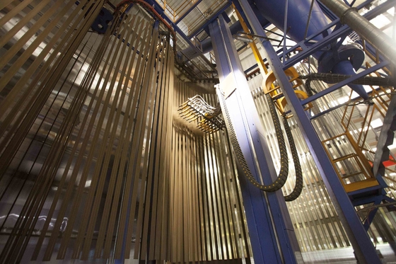 5000 Tons Electrostatic Automated Powder Coating Line For Aluminium Profile