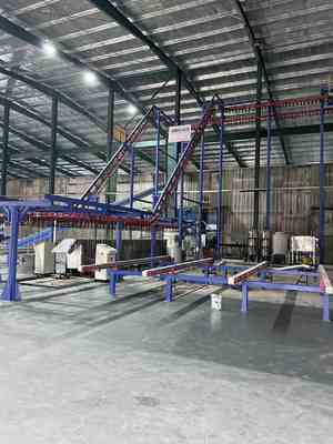 Burning System Pre-treatment Full-Automatic Vertical Powder Coating Line for Aluminum Profiles
