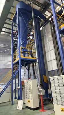 Big Cyclone Recycle for Customers  Vertical Powder Coating Line for Aluminum Profiles