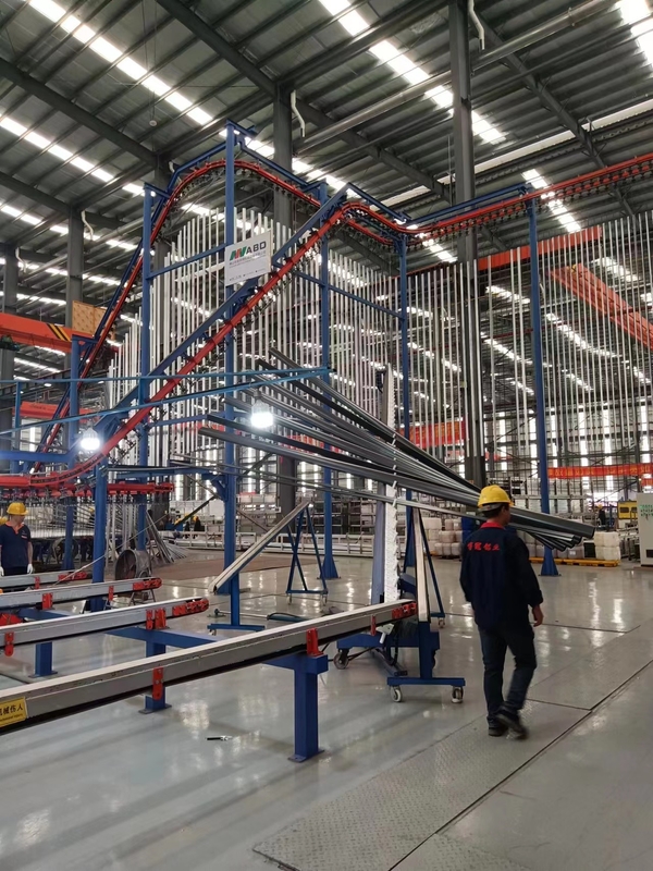 CE Certification Full-automatic PP Spray Booth Vertical Powder Coating Line For Aluminium Alloy Profiles