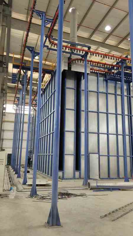 Automatic  Spraying Pre-treatment LNG Heating  Vertical Powder Coating Line for Aluminum Profiles