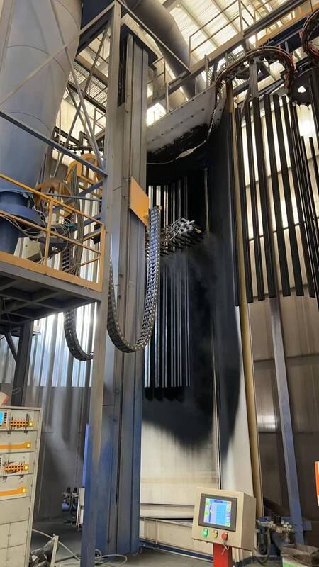 LNG Heating System Vertical Powder Coating Line High-performance for Aluminum Profiles