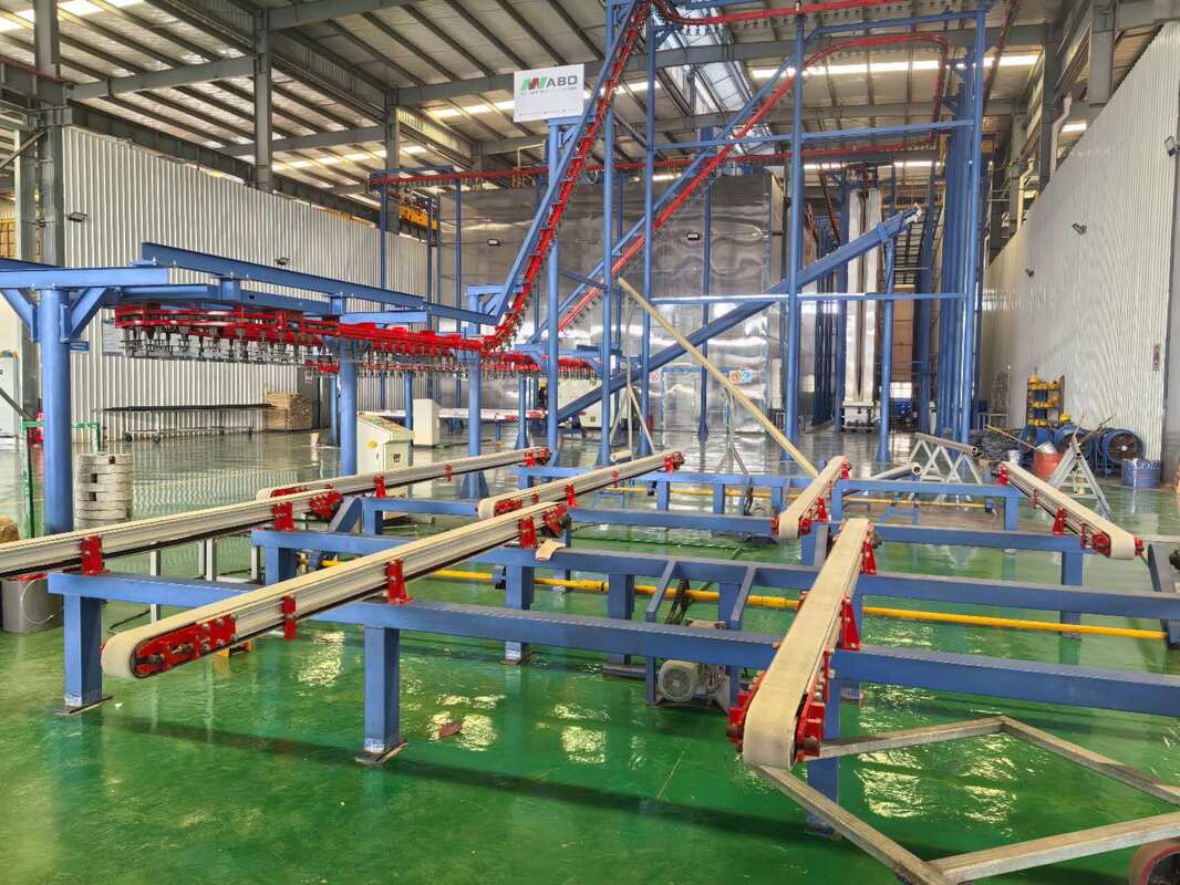 Full-automatic Loading Device Aluminum Profiles Vertical Powder Coating Line