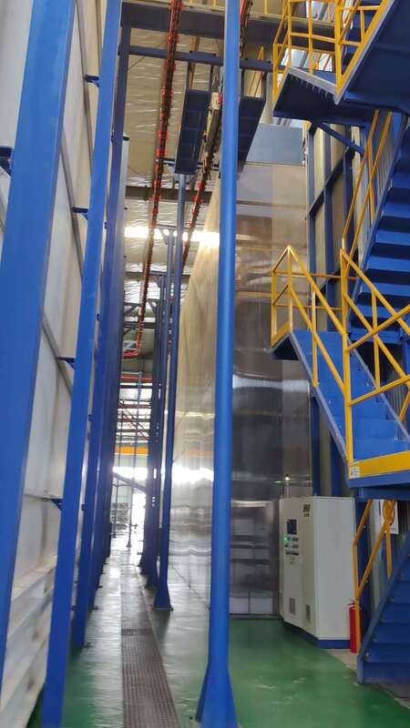Chemical Water Spraying System Aluminum Profiles Vertical Powder Coating Line